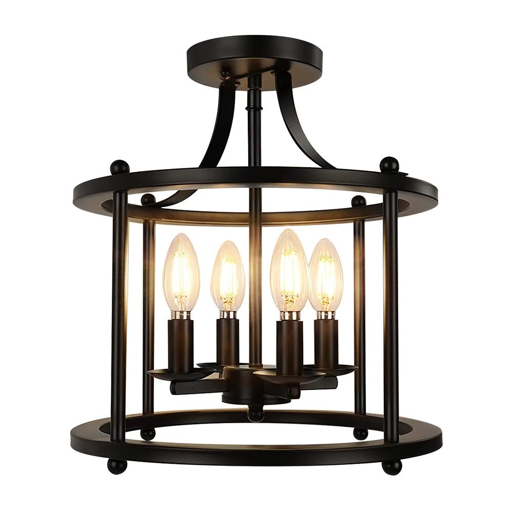 Plotunix Industrial Metal Semi Flush Mount Lighting