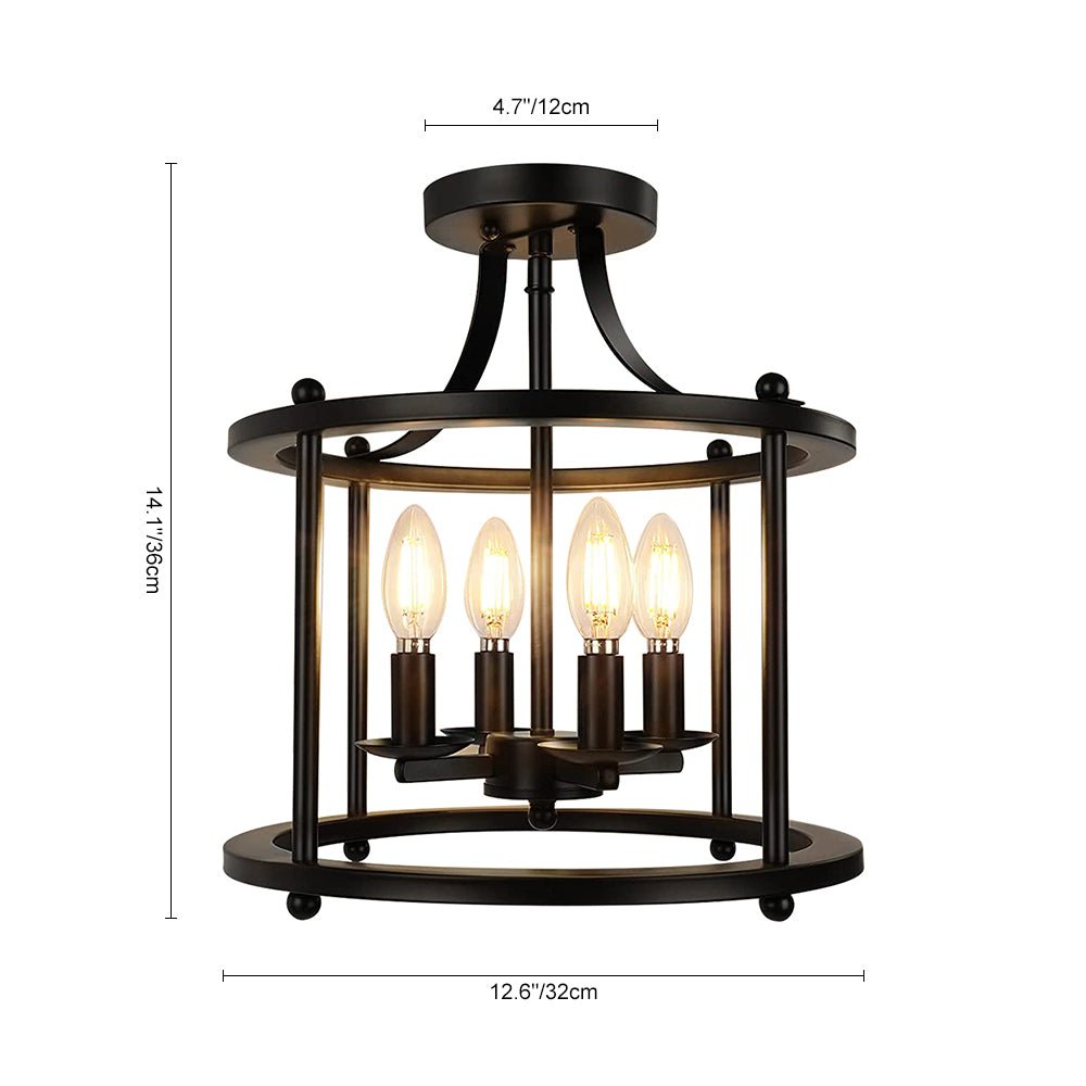Plotunix Industrial Metal Semi Flush Mount Lighting