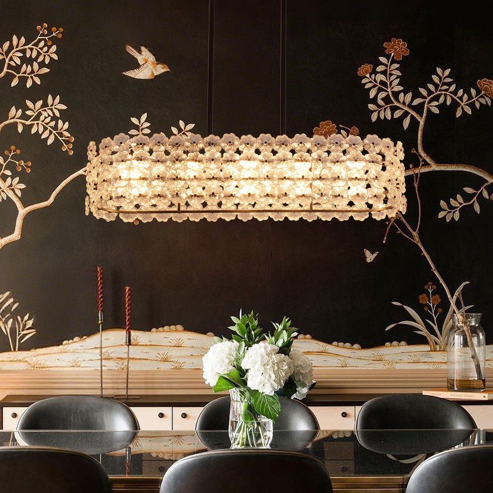Caeluvux Bloom Art Deco Floral Linear Glass Chandelier