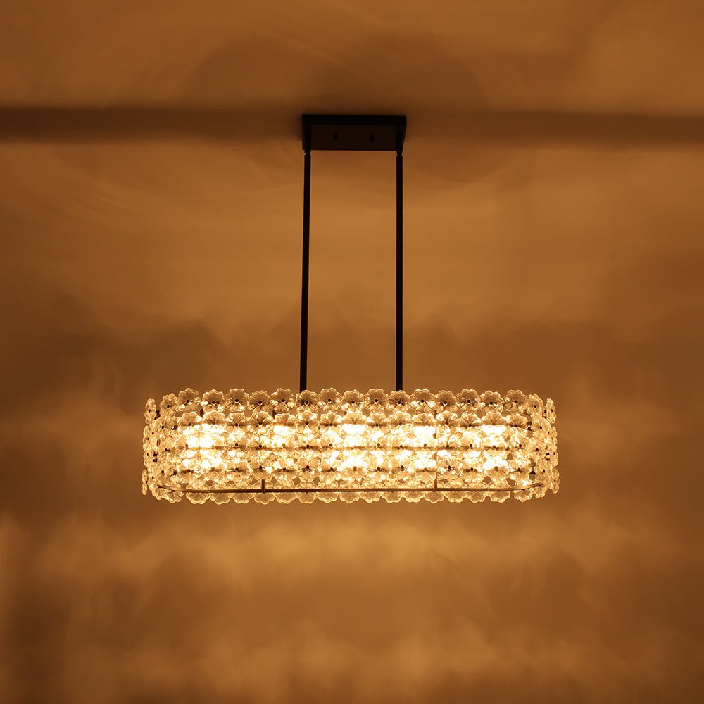 Caeluvux Bloom Art Deco Floral Linear Glass Chandelier
