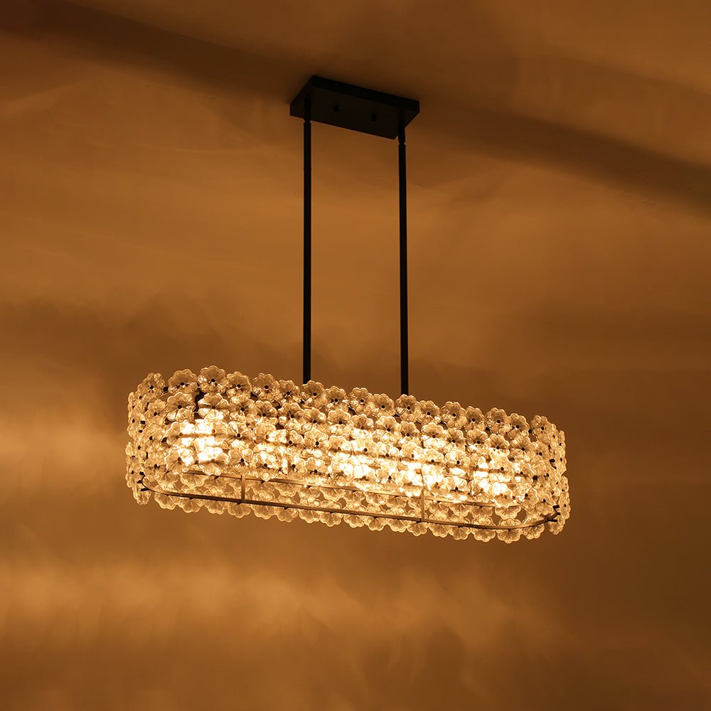 Caeluvux Bloom Art Deco Floral Linear Glass Chandelier