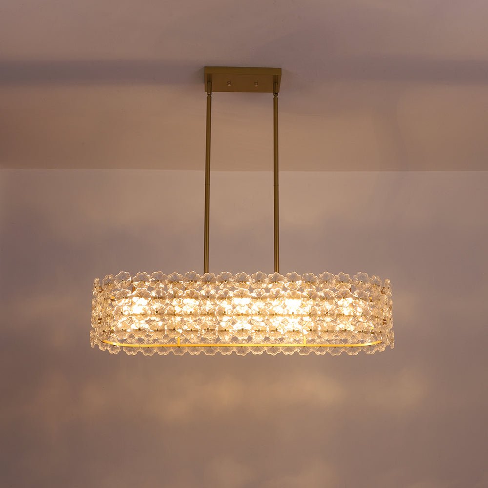 Caeluvux Bloom Art Deco Floral Linear Glass Chandelier