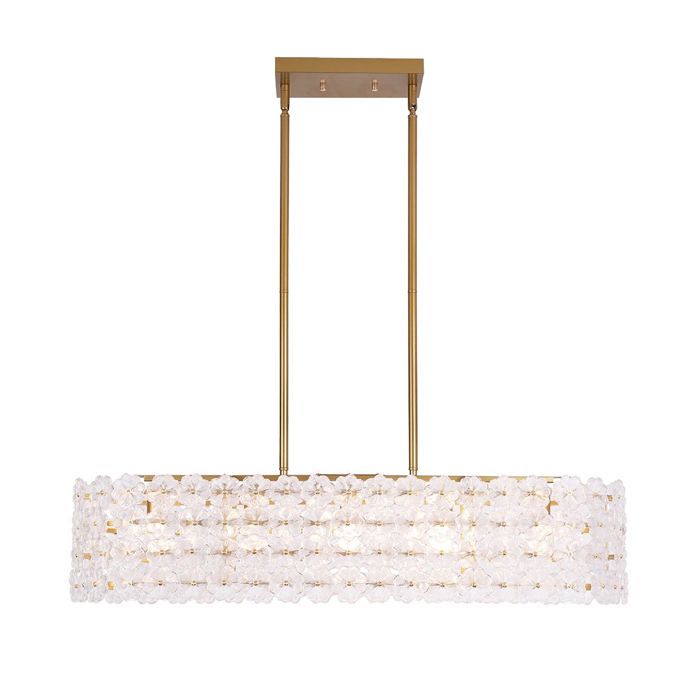 Caeluvux Bloom Art Deco Floral Linear Glass Chandelier
