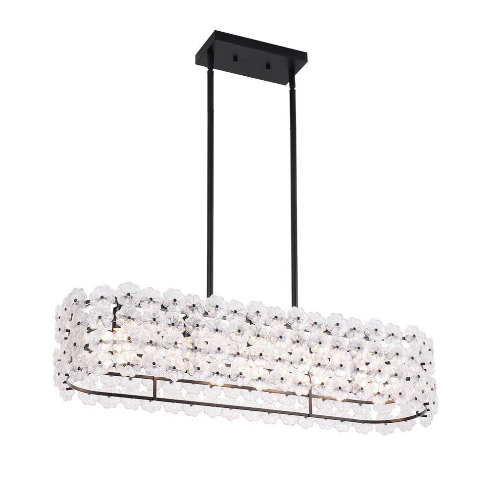 Caeluvux Bloom Art Deco Floral Linear Glass Chandelier
