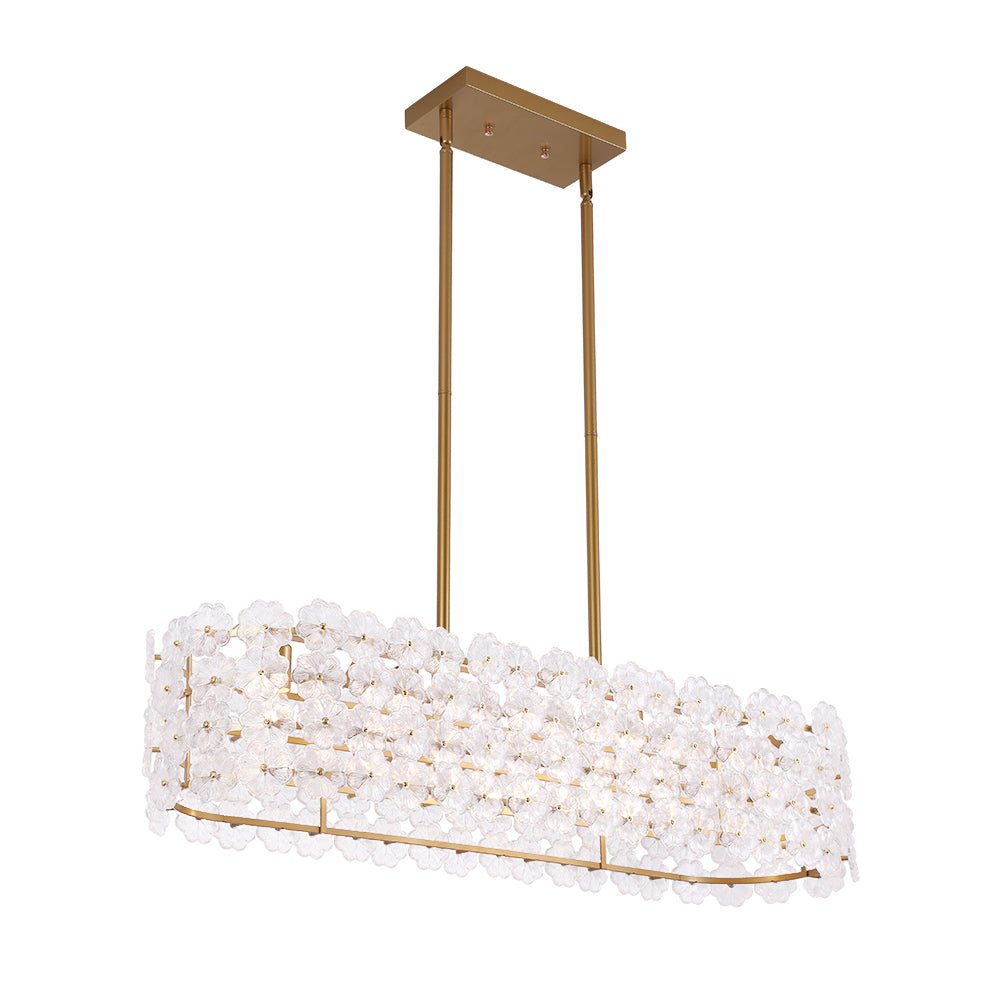 Caeluvux Bloom Art Deco Floral Linear Glass Chandelier