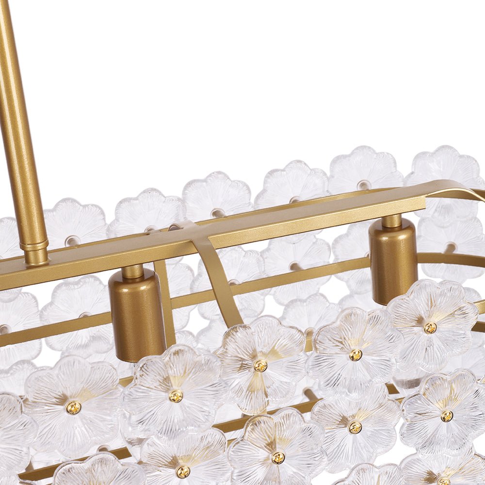 Caeluvux Bloom Art Deco Floral Linear Glass Chandelier