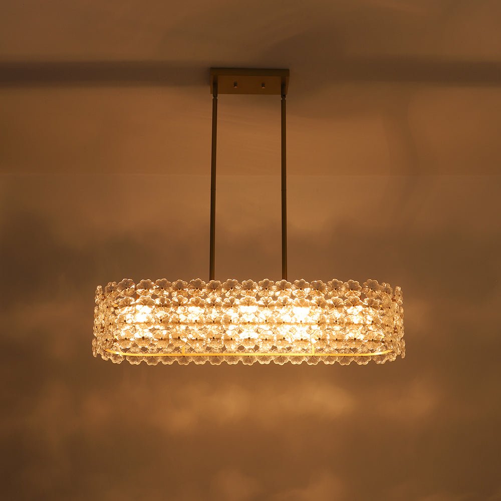 Caeluvux Bloom Art Deco Floral Linear Glass Chandelier