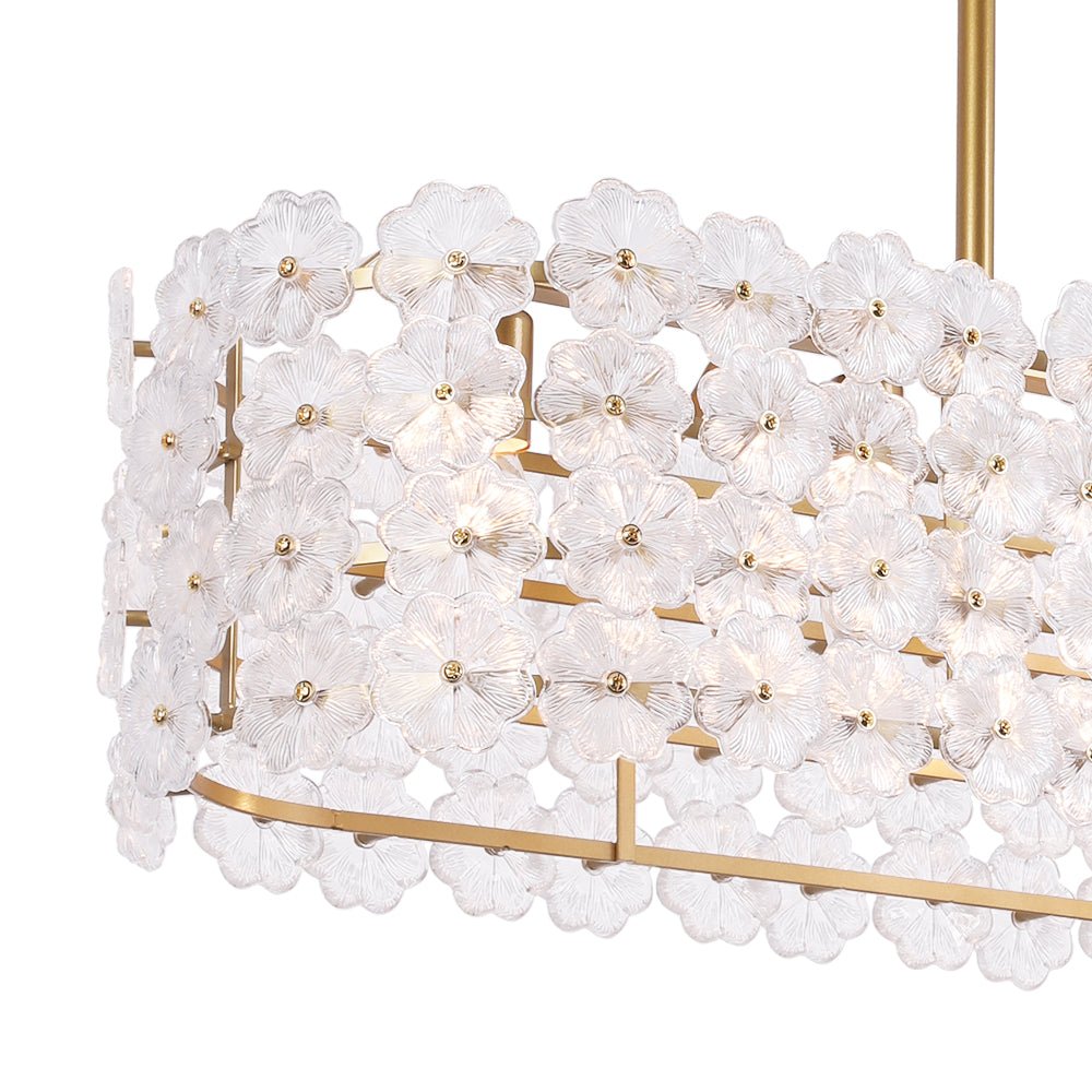 Caeluvux Bloom Art Deco Floral Linear Glass Chandelier