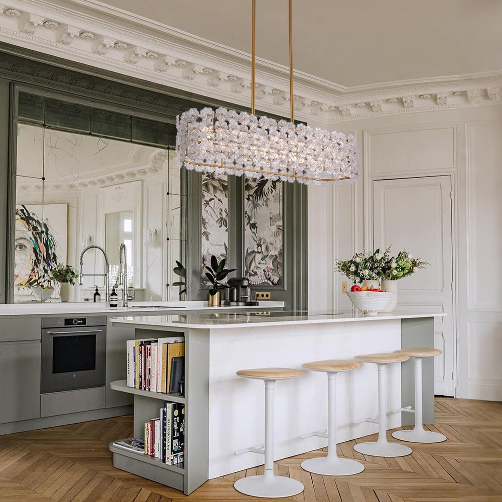 Caeluvux Bloom Art Deco Floral Linear Glass Chandelier
