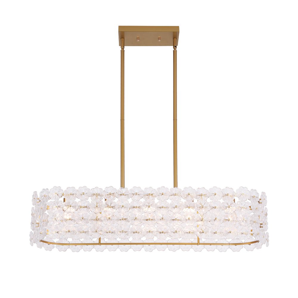 Caeluvux Bloom Art Deco Floral Linear Glass Chandelier
