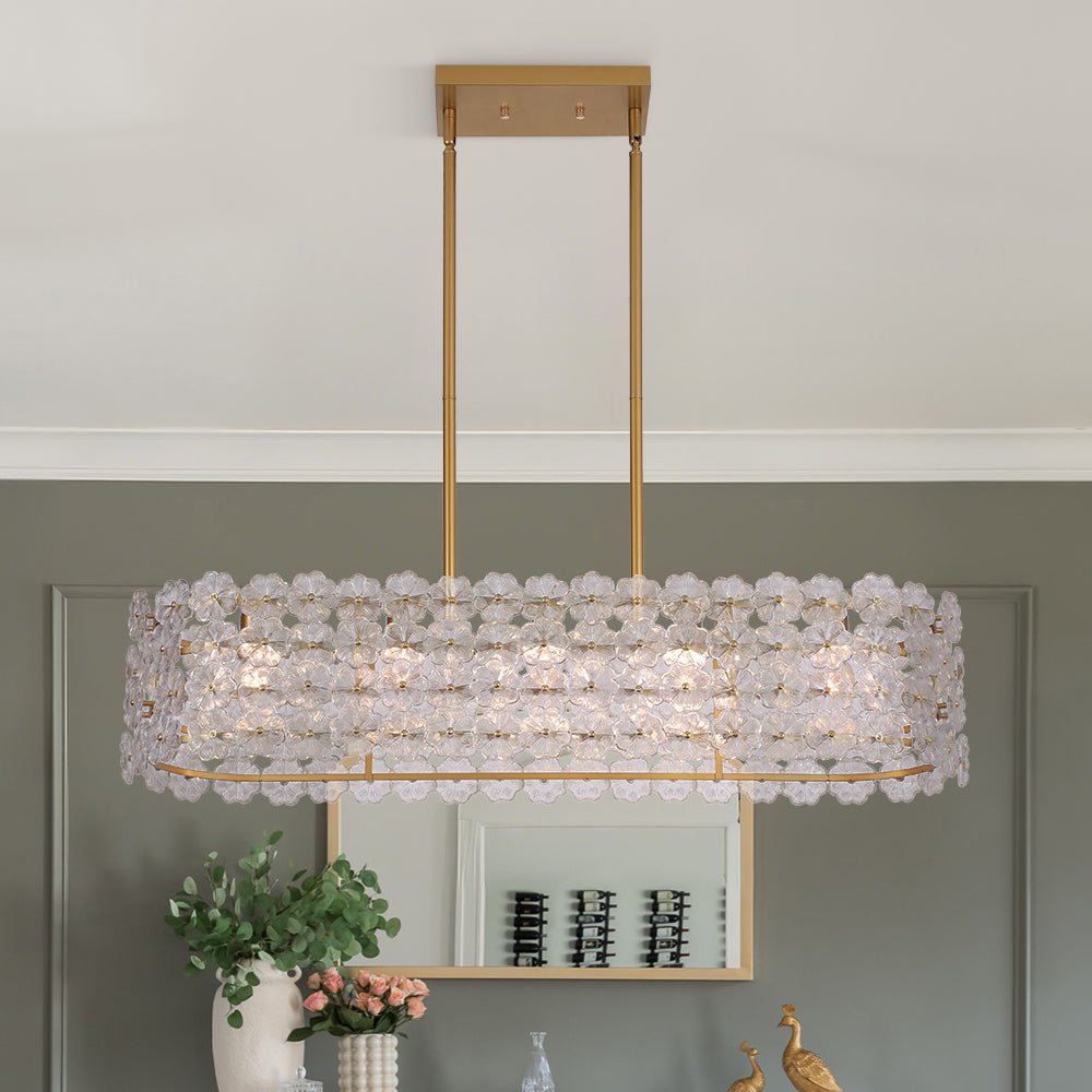 Caeluvux Bloom Art Deco Floral Linear Glass Chandelier