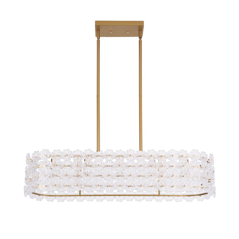Caeluvux Bloom Art Deco Floral Linear Glass Chandelier