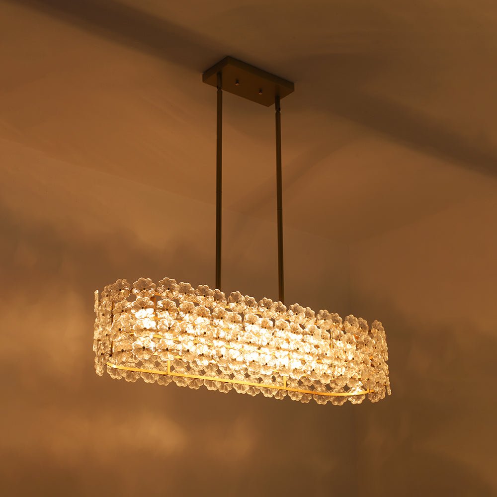 Caeluvux Bloom Art Deco Floral Linear Glass Chandelier