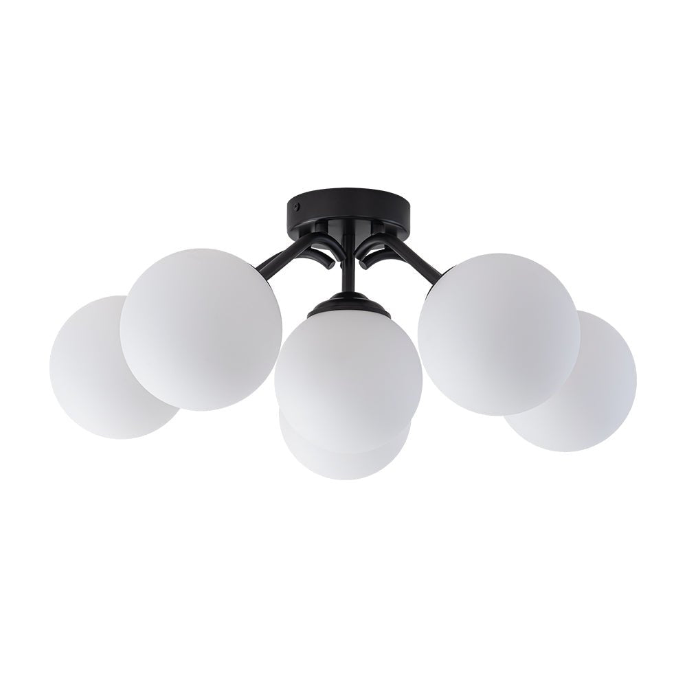 Püre Modern Brass Glass Semi Flush Chandelier