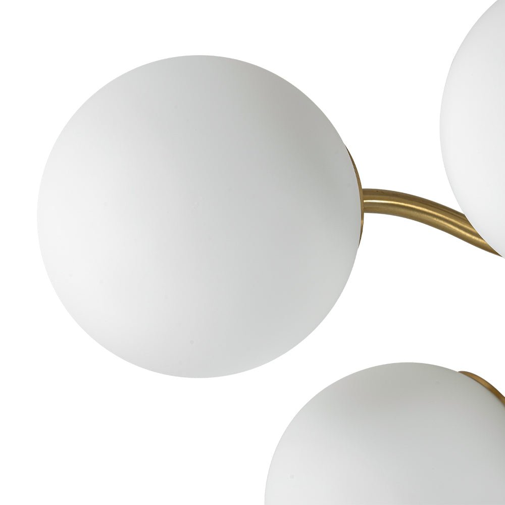 Püre Modern Brass Glass Semi Flush Chandelier