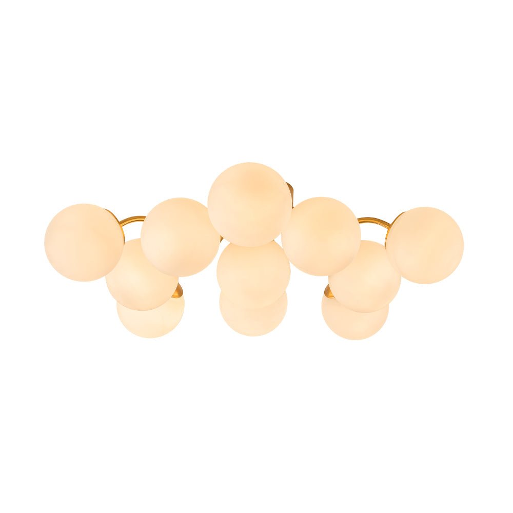 Püre Modern Brass Glass Semi Flush Chandelier