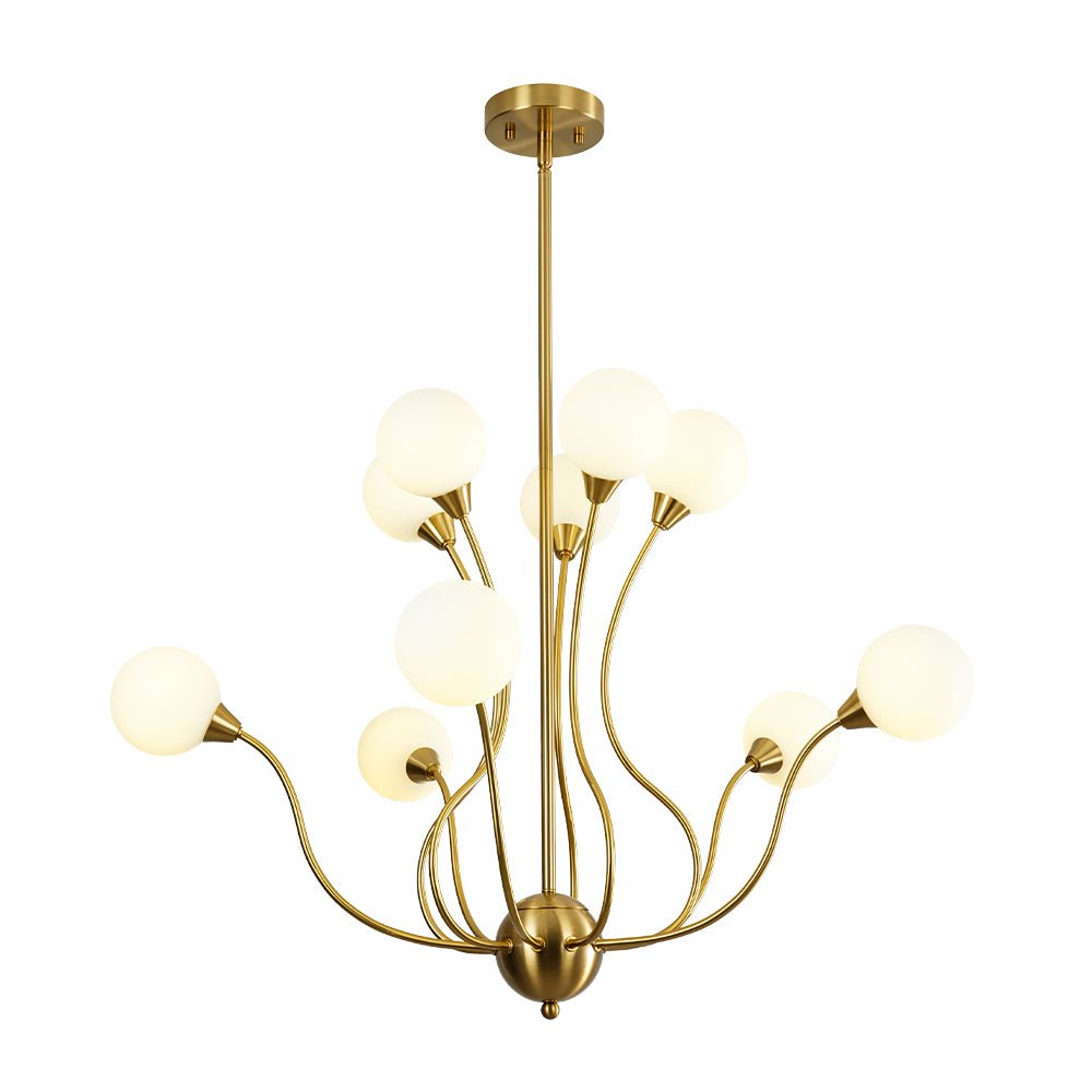 Zorunn Bloom Frosted Globe Bubble Sputnik Glass Chandelier