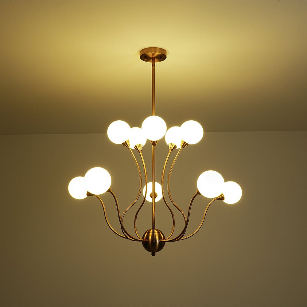 Zorunn Bloom Frosted Globe Bubble Sputnik Glass Chandelier