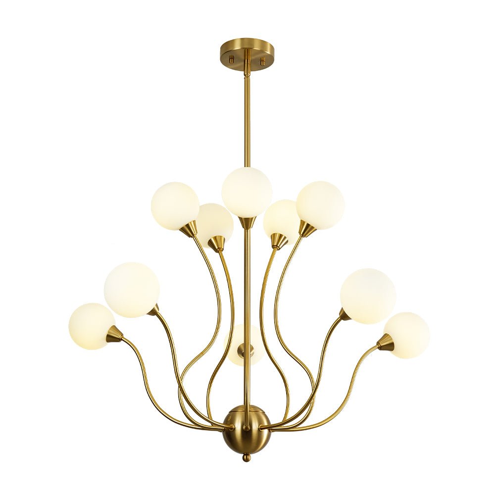 Zorunn Bloom Frosted Globe Bubble Sputnik Glass Chandelier