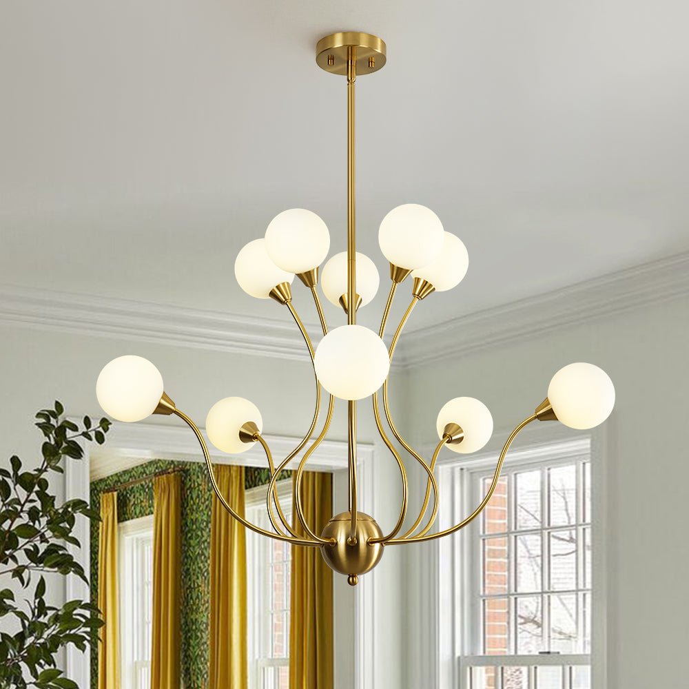 Zorunn Bloom Frosted Globe Bubble Sputnik Glass Chandelier