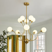 Zorunn Bloom Frosted Globe Bubble Sputnik Glass Chandelier