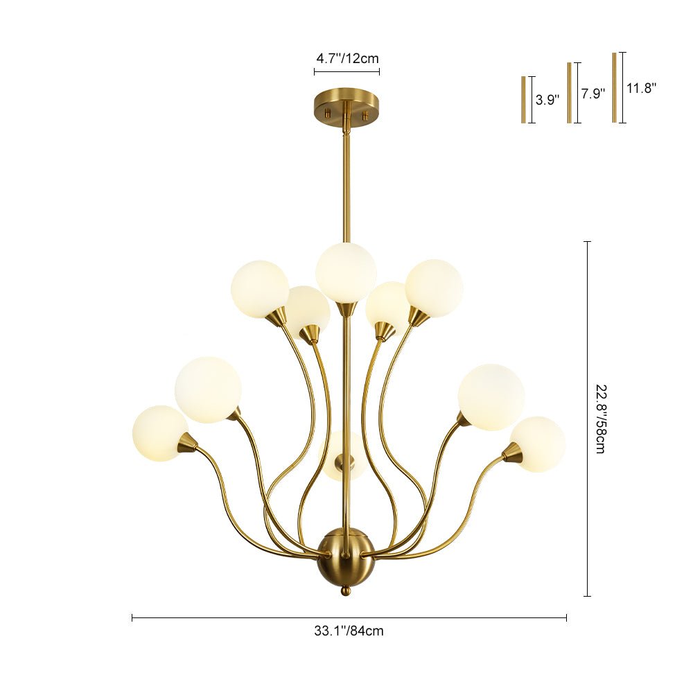 Zorunn Bloom Frosted Globe Bubble Sputnik Glass Chandelier