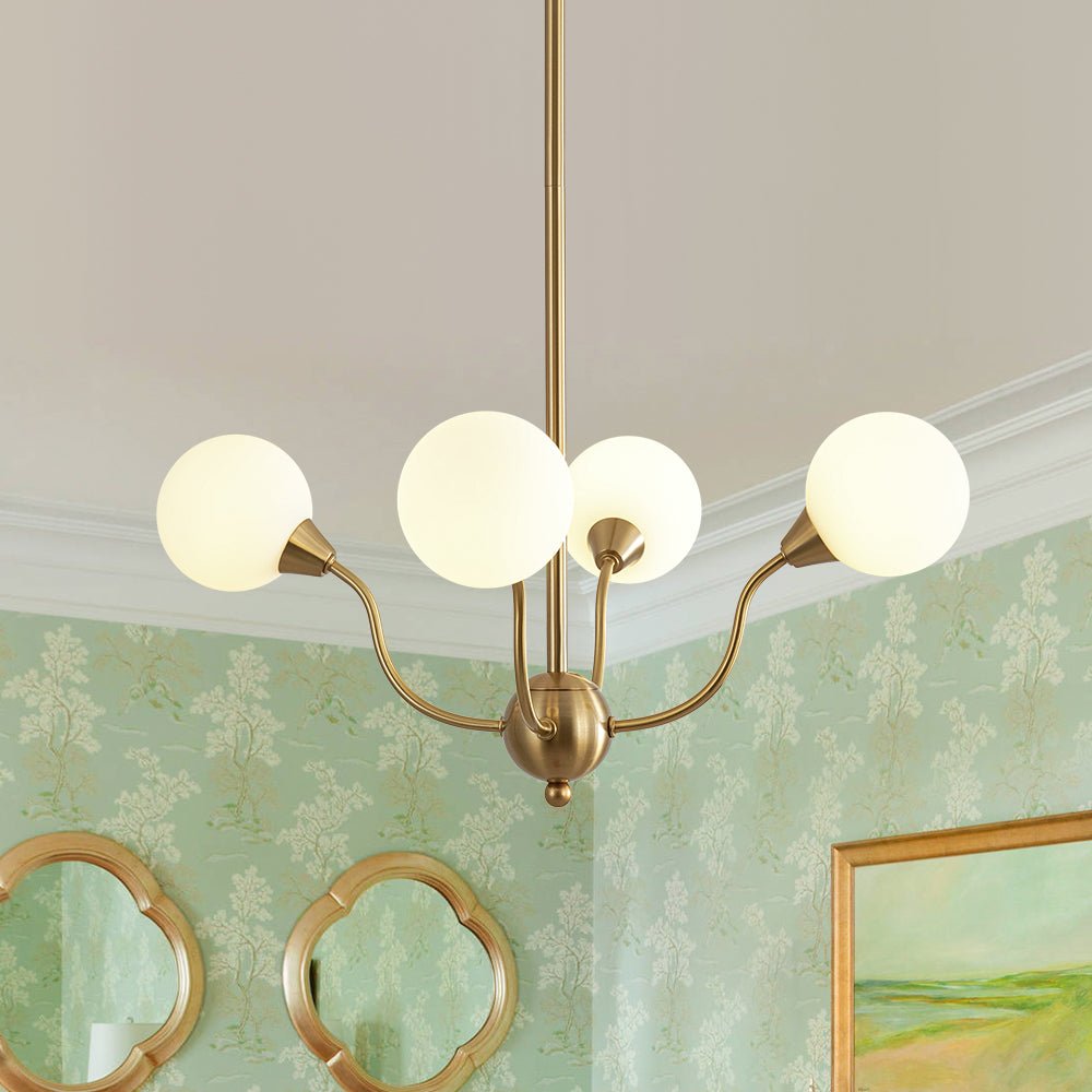 Zorunn Bloom Frosted Globe Bubble Sputnik Glass Chandelier