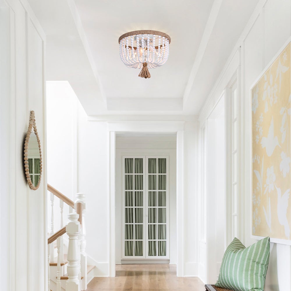 Dvalulix Bohemian White Metal Flush Mount Ceiling Light