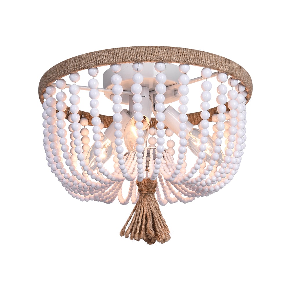 Dvalulix Bohemian White Metal Flush Mount Ceiling Light