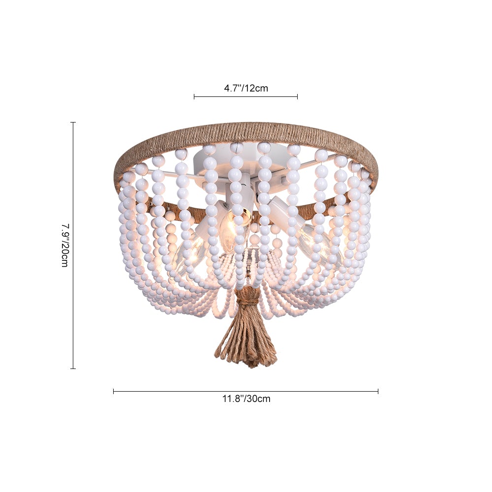 Dvalulix Bohemian White Metal Flush Mount Ceiling Light