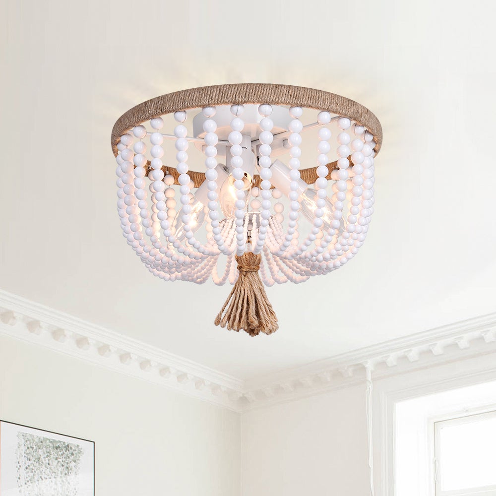 Dvalulix Bohemian White Metal Flush Mount Ceiling Light