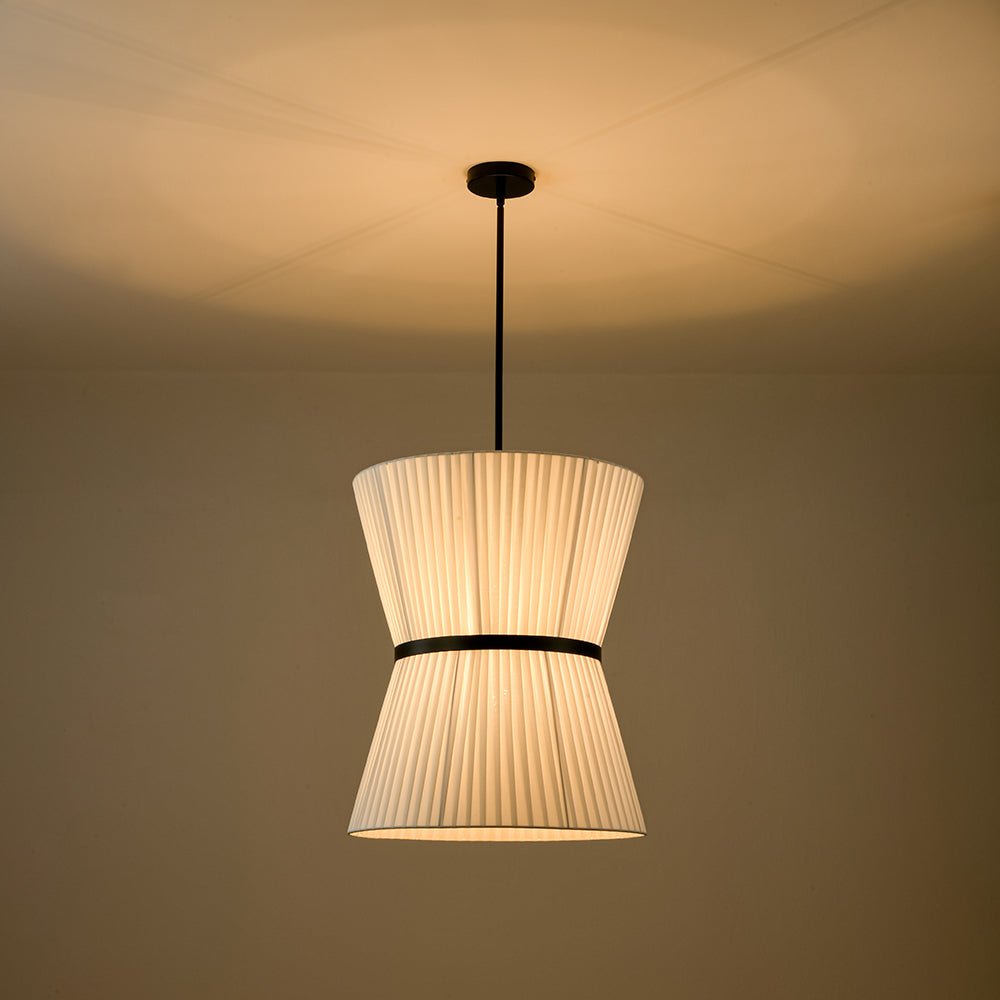 Ornuvyx Boho Tapered White Fabric Pendant Light