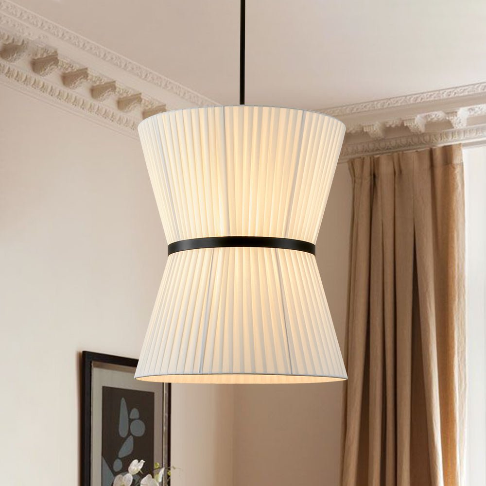 Ornuvyx Boho Tapered White Fabric Pendant Light