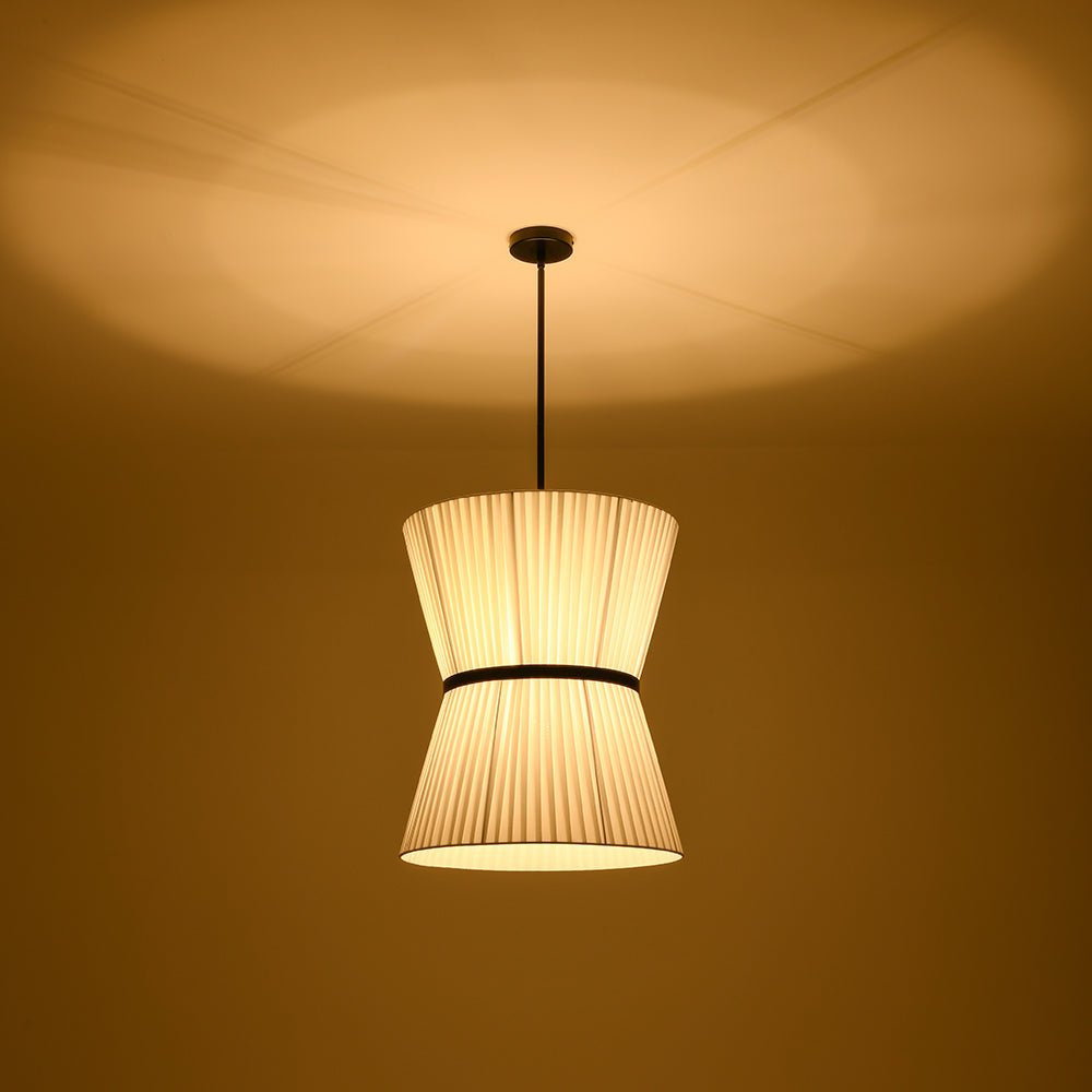 Ornuvyx Boho Tapered White Fabric Pendant Light