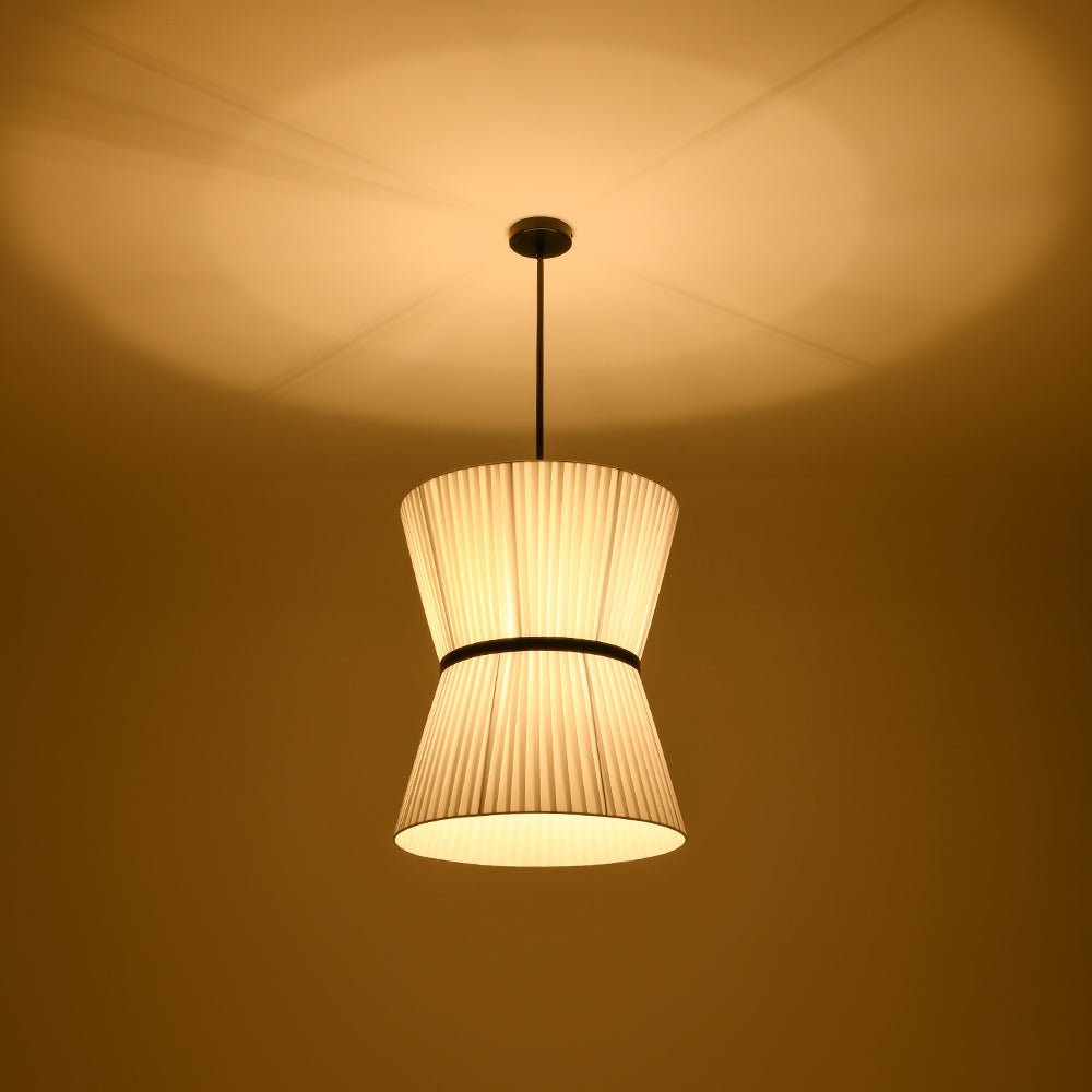 Ornuvyx Boho Tapered White Fabric Pendant Light