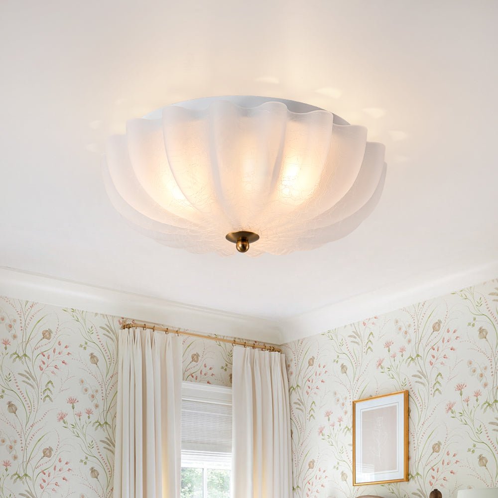 Norduli Modern  Flower MetalGlass Semi Flush Ceiling Light