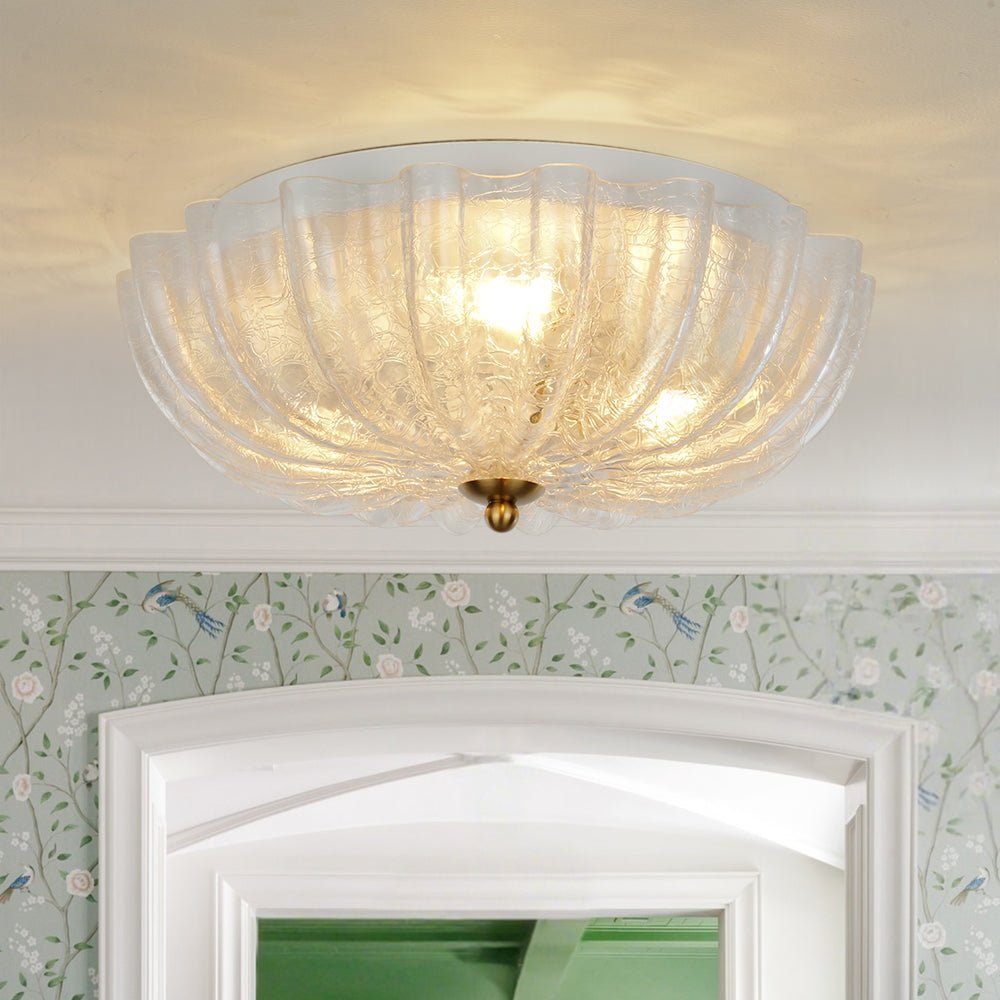Norduli Modern  Flower MetalGlass Semi Flush Ceiling Light