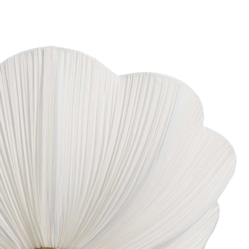 Zoruvox Boho Pleated Flower Fabric Metal Semi Flush Mount Ceiling Light