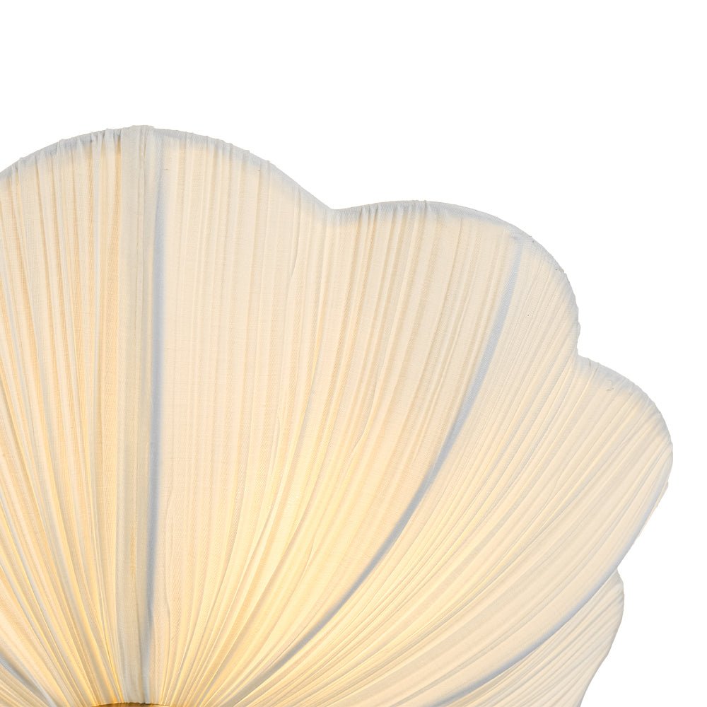 Zoruvox Boho Pleated Flower Fabric Metal Semi Flush Mount Ceiling Light