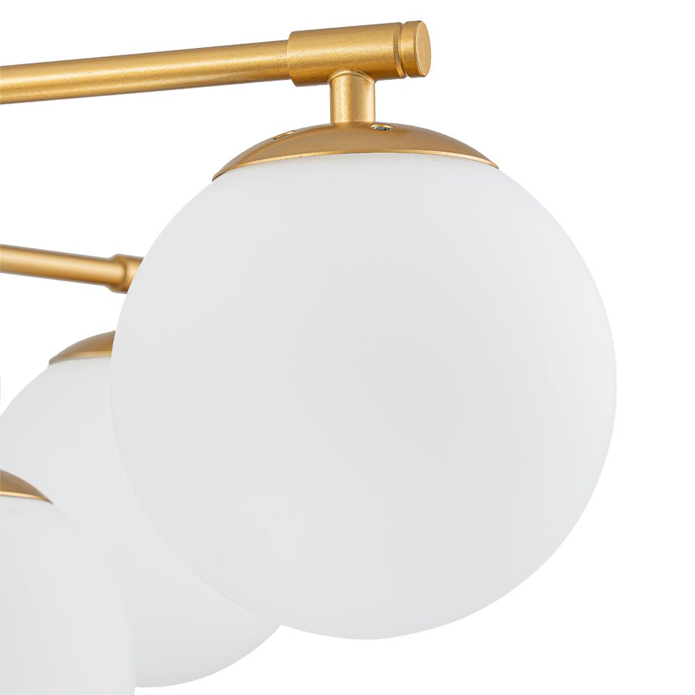 Alvuvyt Tiered Bubble Opal Glass Semi Flush Chandelier - Lamp Copper