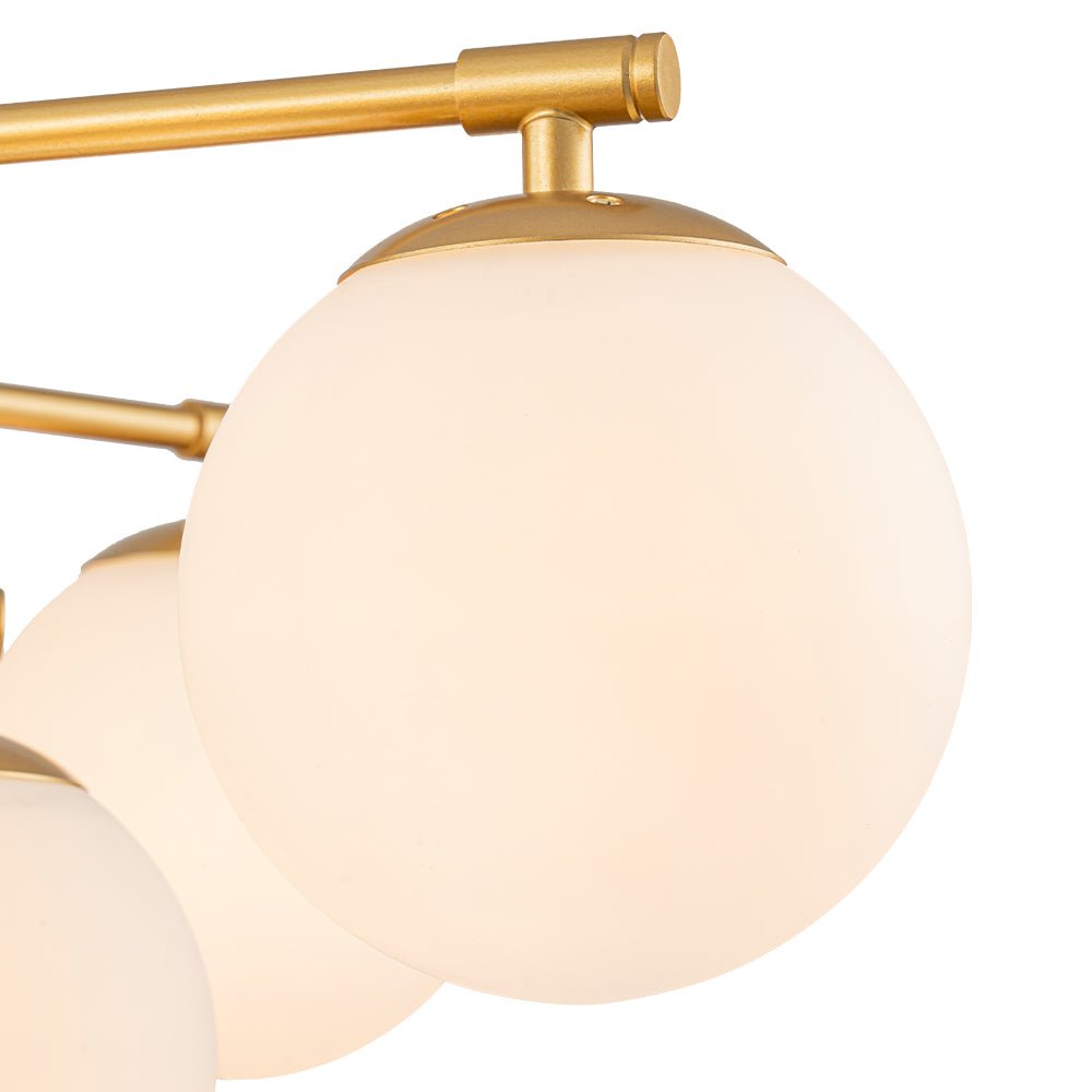 Alvuvyt Tiered Bubble Opal Glass Semi Flush Chandelier - Lamp Copper