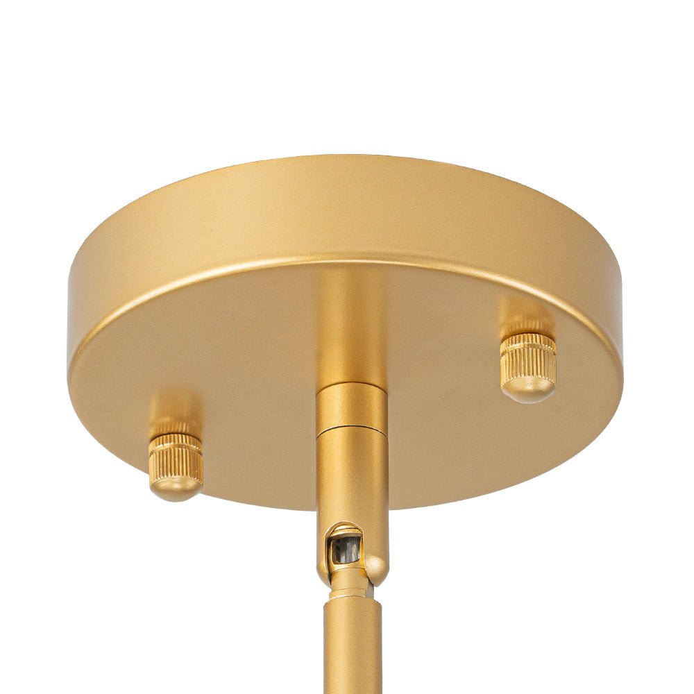 Alvuvyt Tiered Bubble Opal Glass Semi Flush Chandelier - Lamp Copper