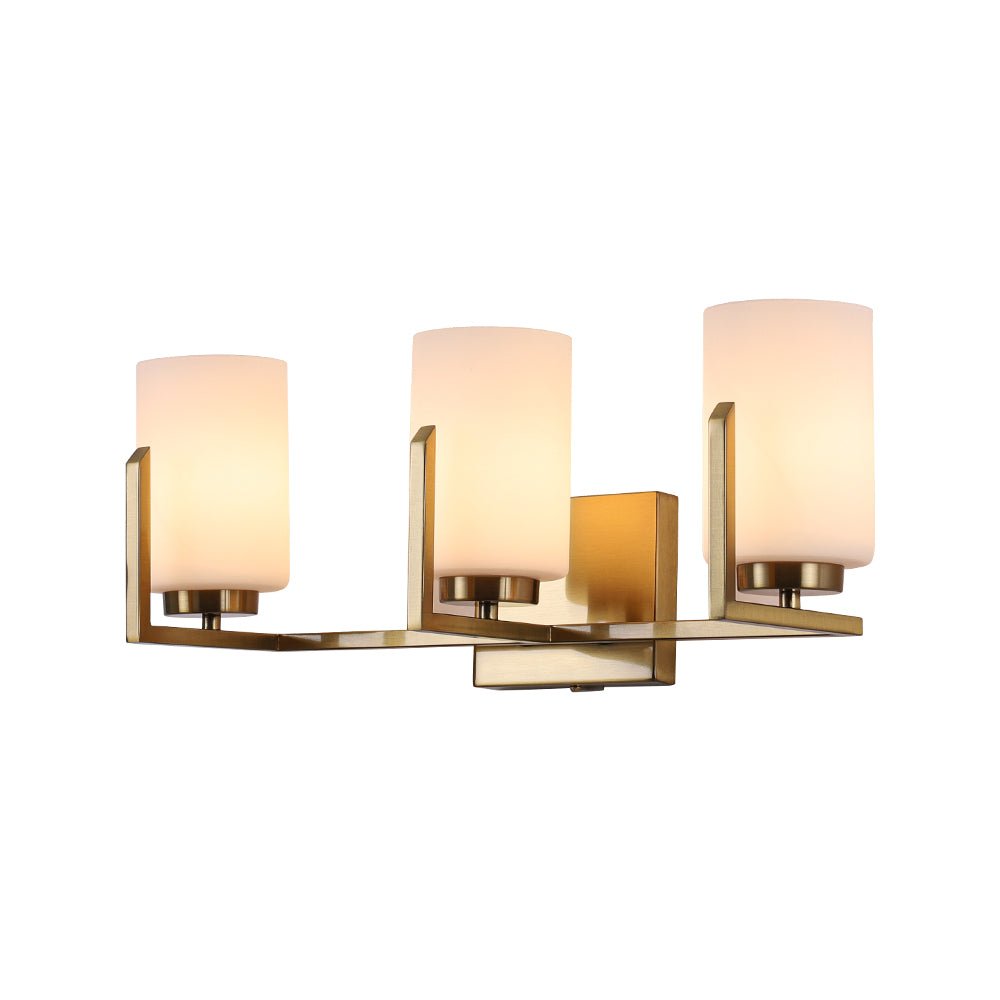 Ornuvyt Frosted Cylindrical Shade Glass Vanity Wall Sconce