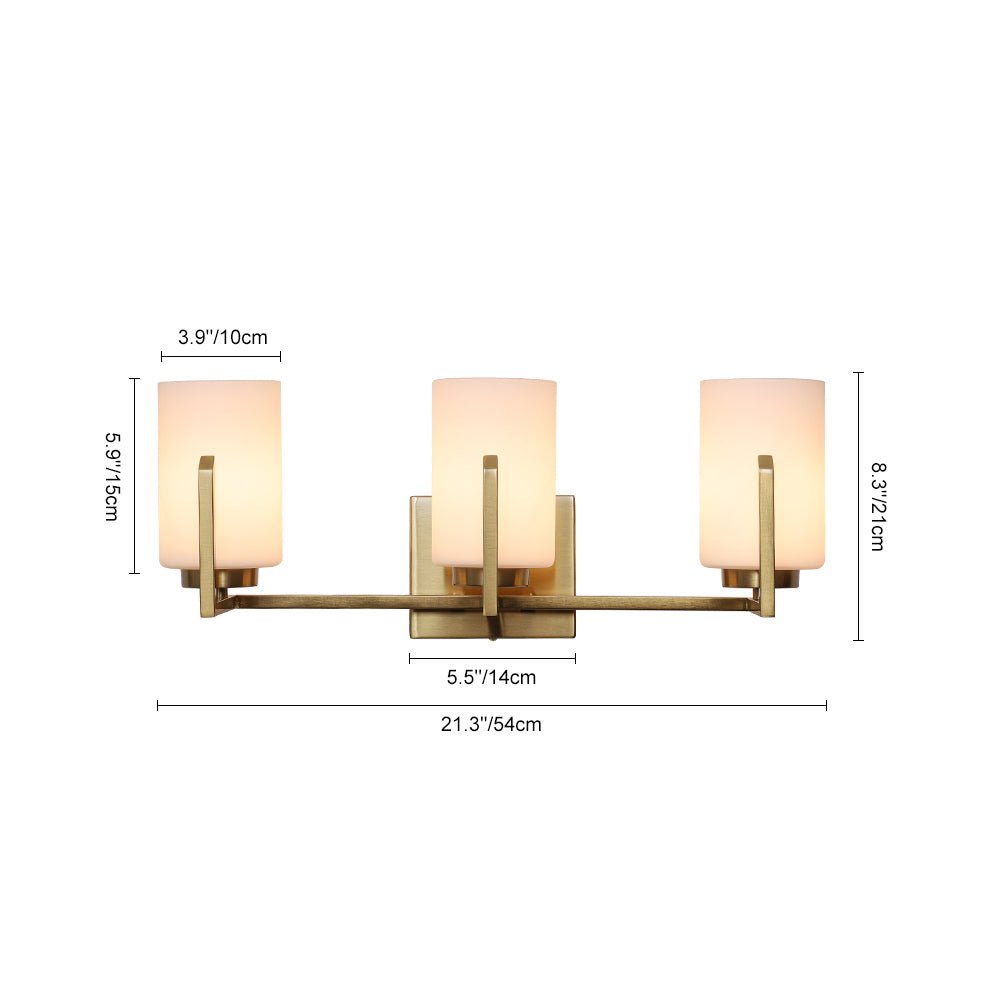 Ornuvyt Frosted Cylindrical Shade Glass Vanity Wall Sconce