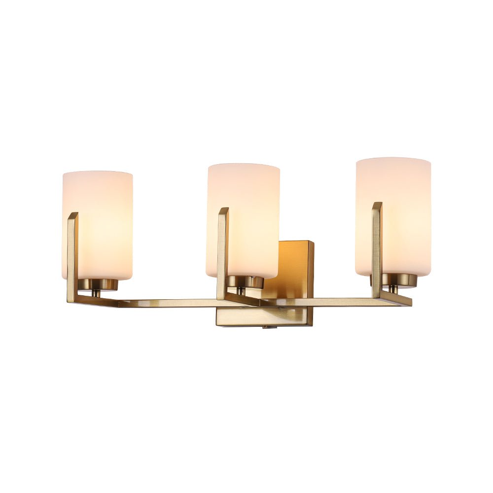 Ornuvyt Frosted Cylindrical Shade Glass Vanity Wall Sconce