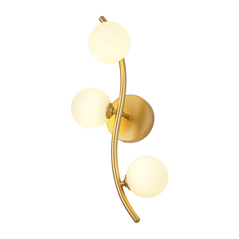 Norduvox Frosted Globe Glass Semi Flush Wall Lamp - Lamp Copper