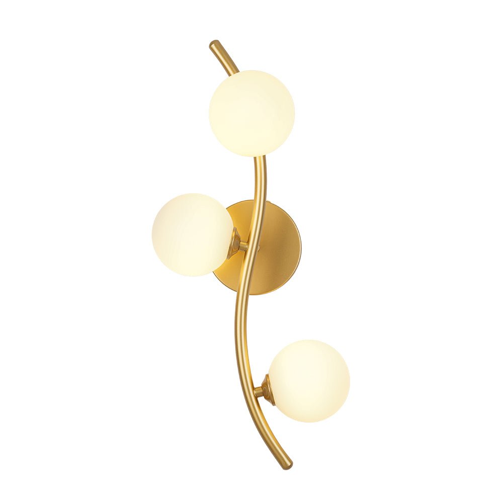 Norduvox Frosted Globe Glass Semi Flush Wall Lamp - Lamp Copper