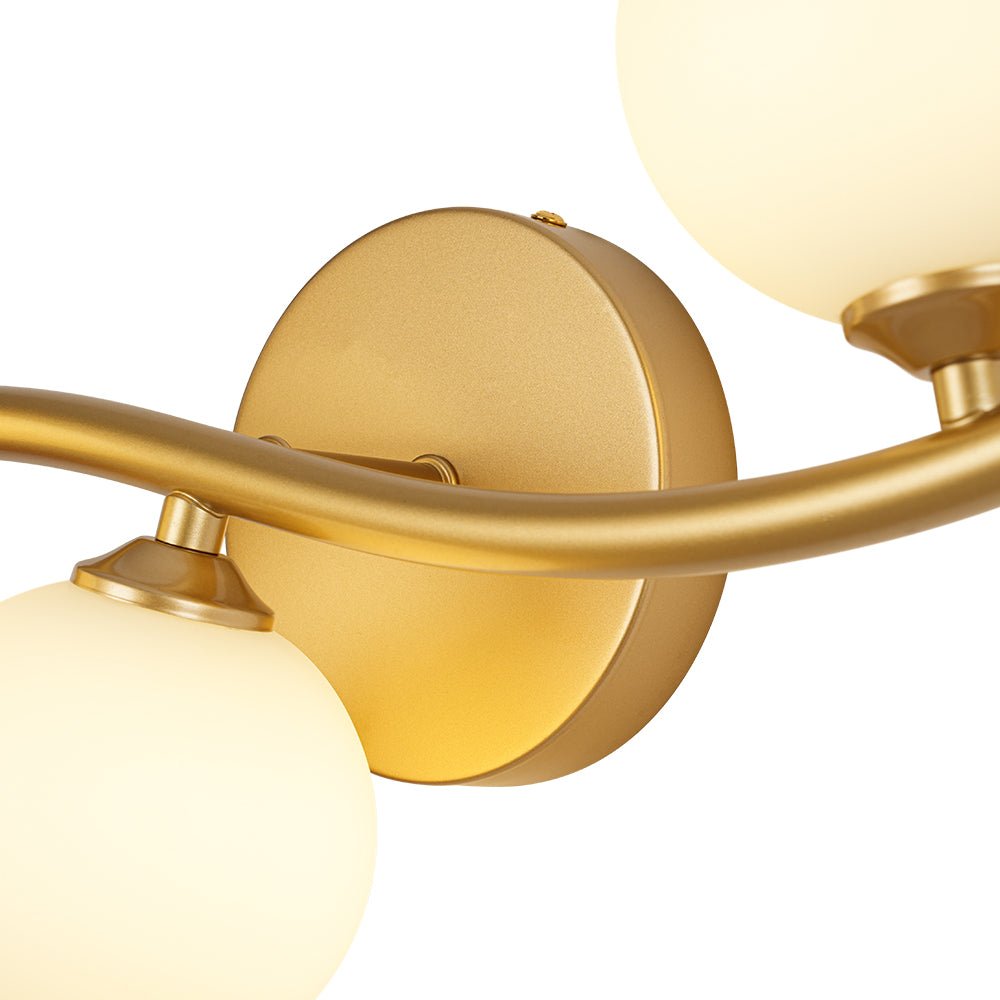 Norduvox Frosted Globe Glass Semi Flush Wall Lamp - Lamp Copper