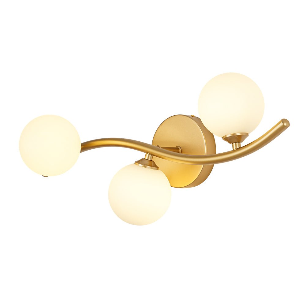 Norduvox Frosted Globe Glass Semi Flush Wall Lamp - Lamp Copper