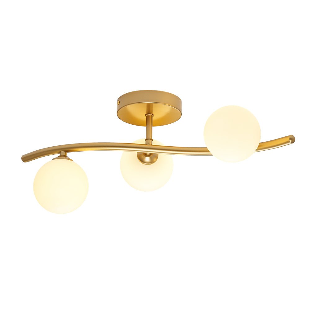 Norduvox Frosted Globe Glass Semi Flush Wall Lamp - Lamp Copper